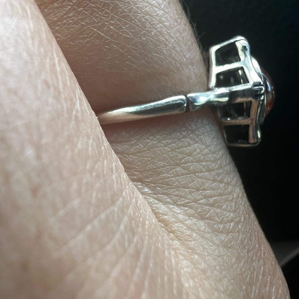 Rainbow Sunstone Silver Spinner Ring - image 2